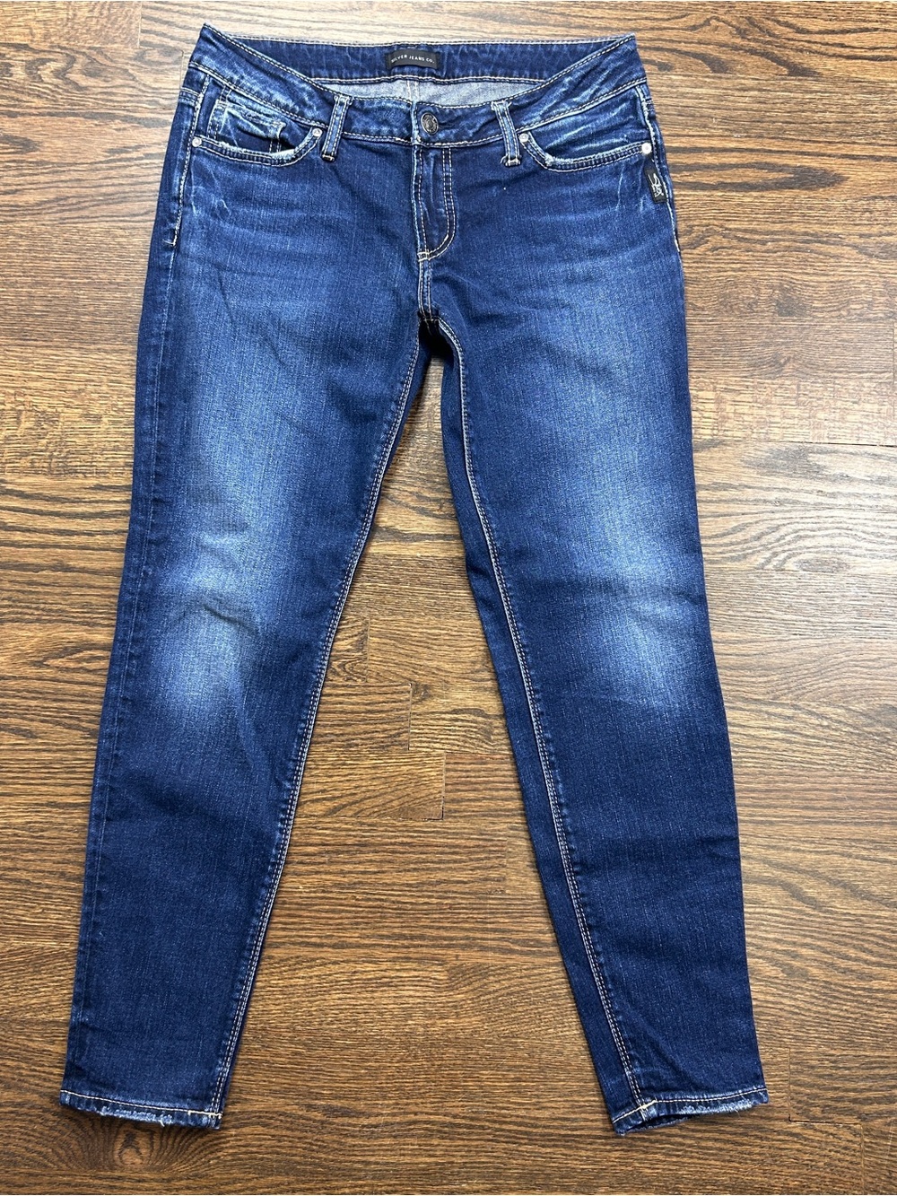 Silver Jeans Co Suki Skinny Jeans Womens 29 x 29 Blue Medium Wash Mid Rise Denim